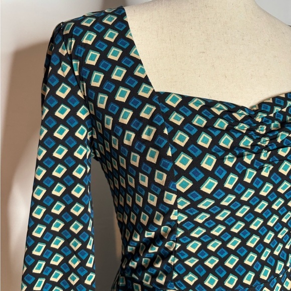 Band of Gypsies Dresses & Skirts - Band of Gypsies Band of The Free Black Teal Geometric Sweetheart Mini Dress XS